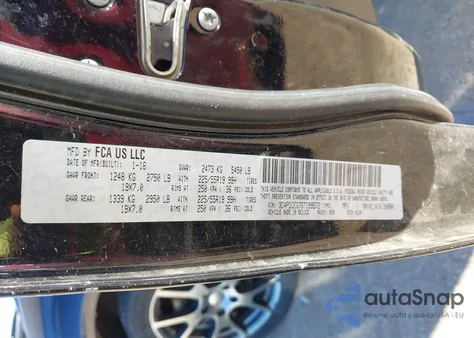 2016 Dodge Journey R/T z USA, uszkodzony, nr VIN 3C4PDCEG7GT199572